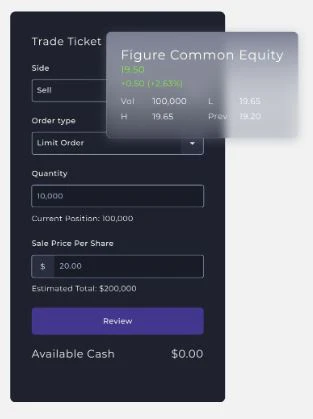 screenshot of Figure Equity Solutions